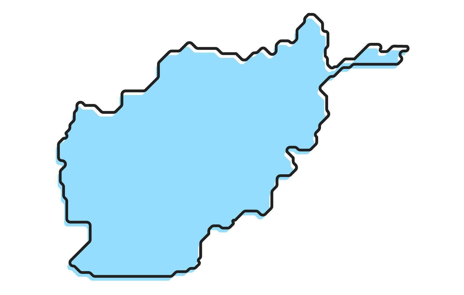 Simple stylized map of the country of Afghanistan vector