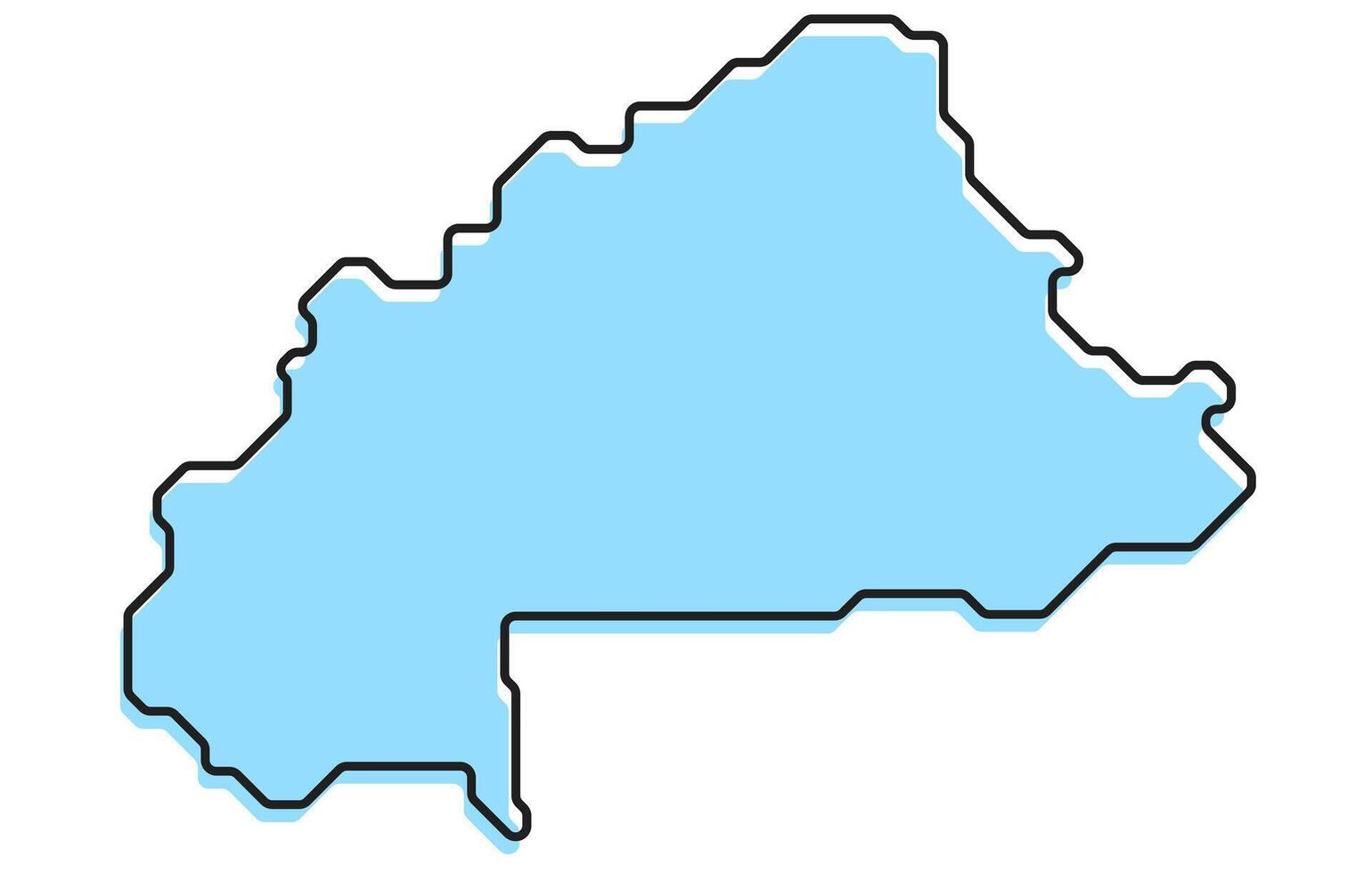 Simple stylized map of the country of Burkino Faso vector