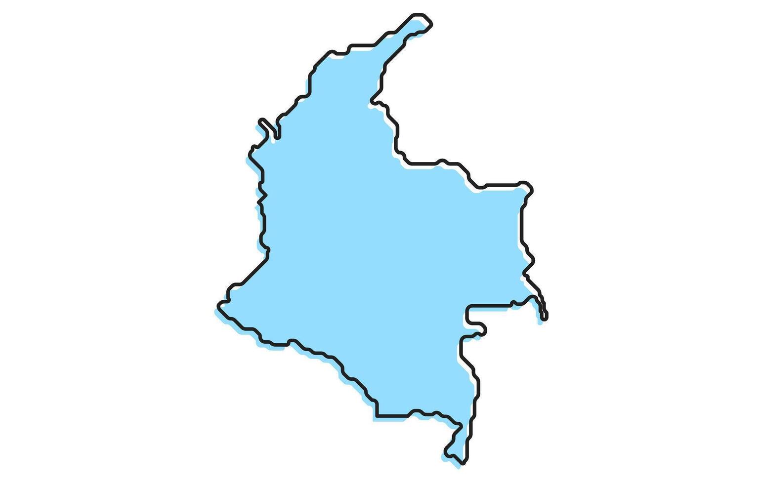 Simple stylized map of the country of Colombia vector
