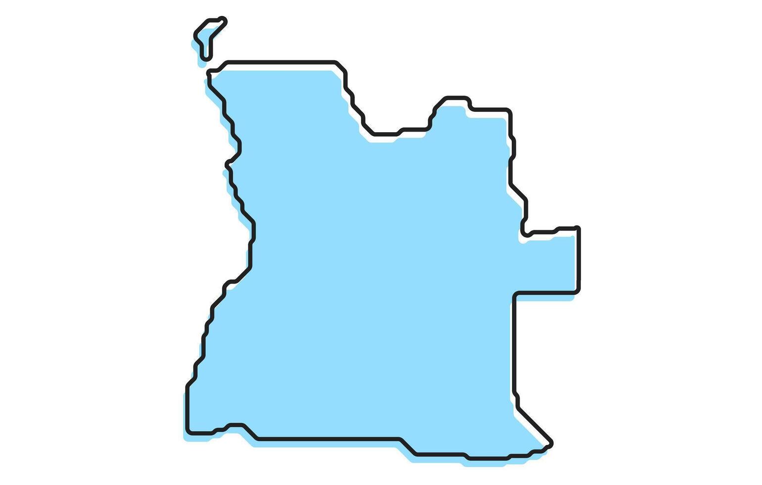 Simple stylized map of the country of Angola vector