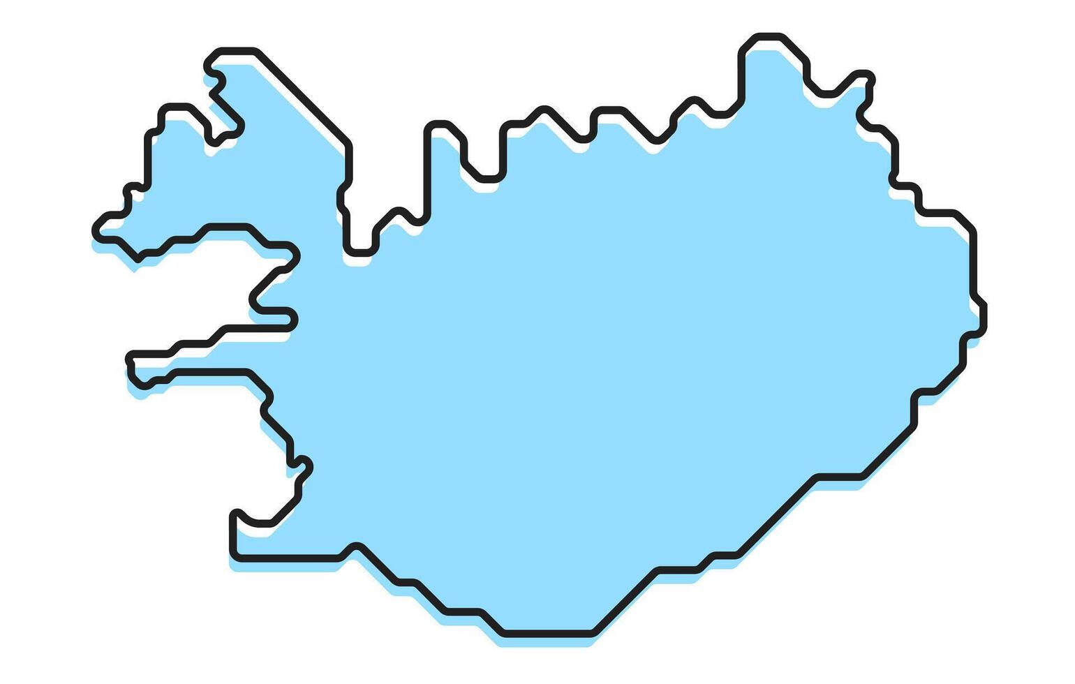 Simple stylized map of the country of Iceland vector