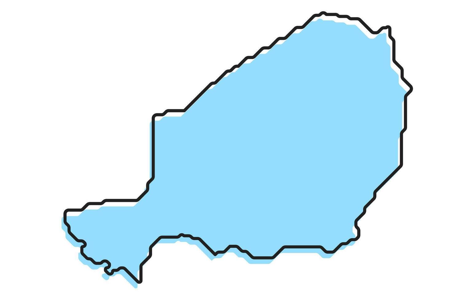 Simple stylized map of the country of Niger vector