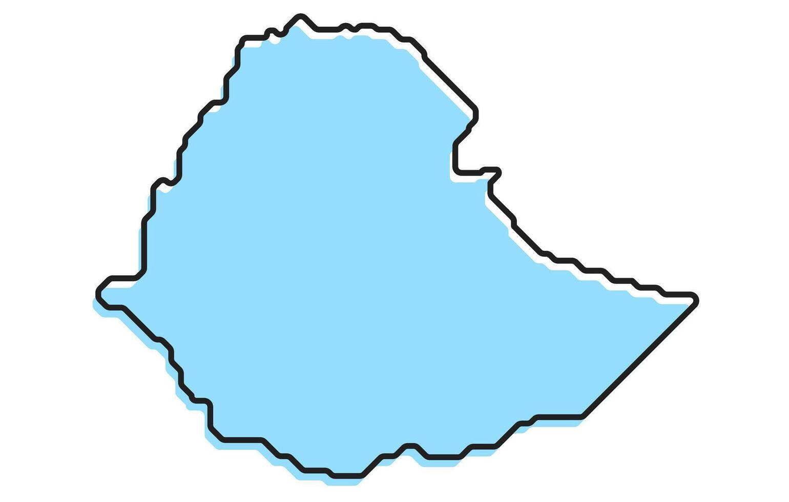 Simple stylized map of the country of Ethiopia vector