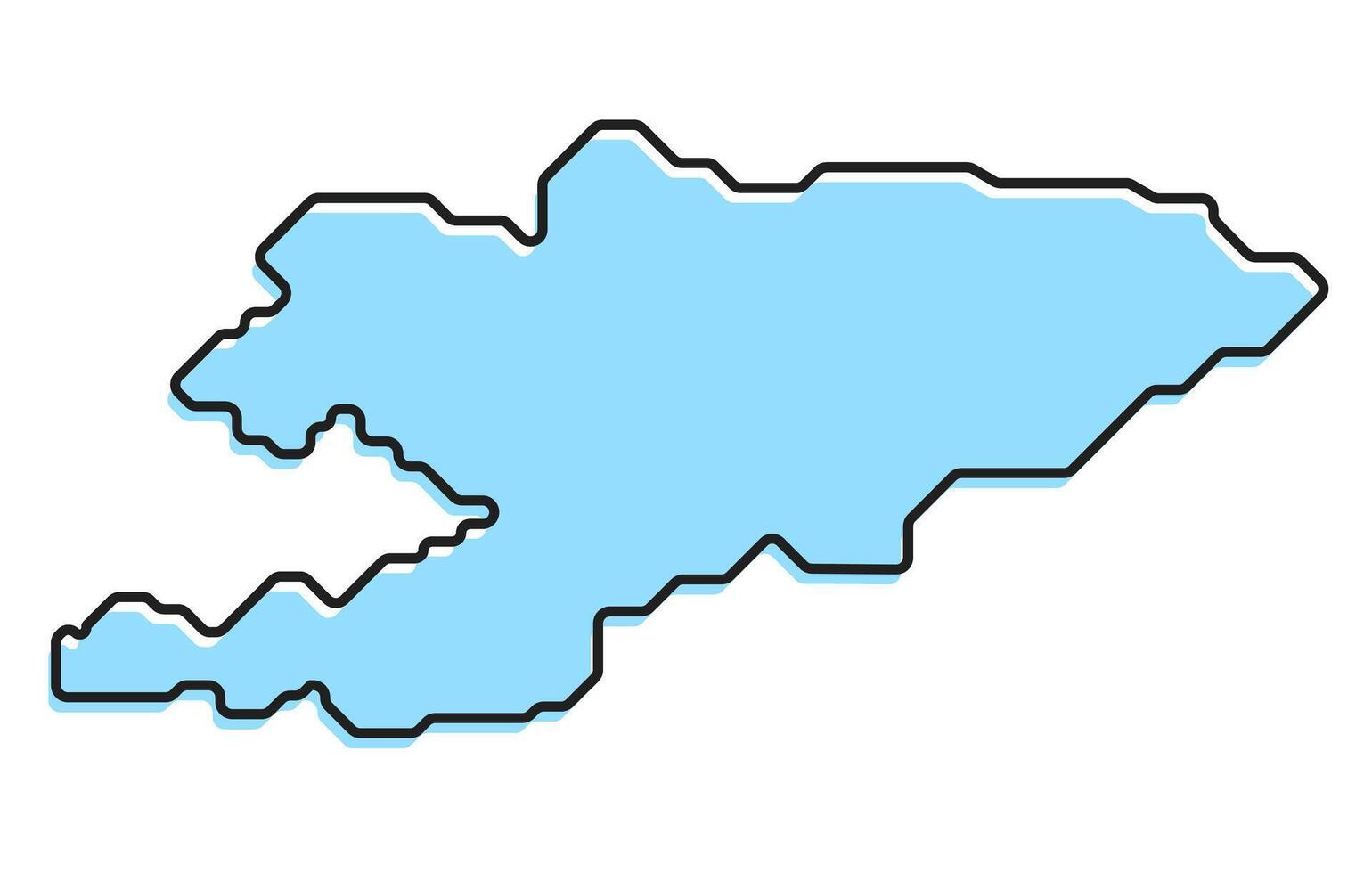 Simple stylized map of the country of Kyrgyzstan vector