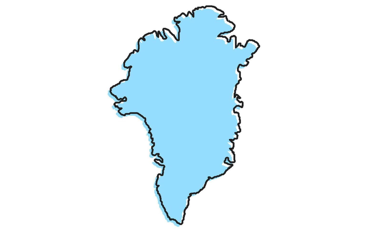 Simple stylized map of the country of Greenland vector