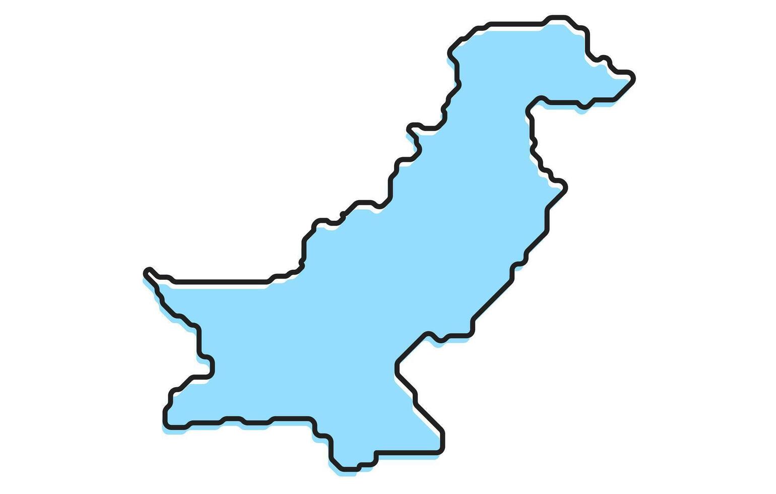 Simple stylized map of the country of Pakistan vector