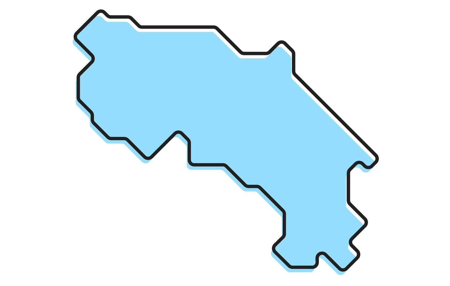 Simple stylized map of the country of Costa Rica vector