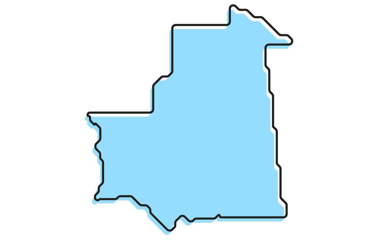 Simple stylized map of the country of Mauritania vector
