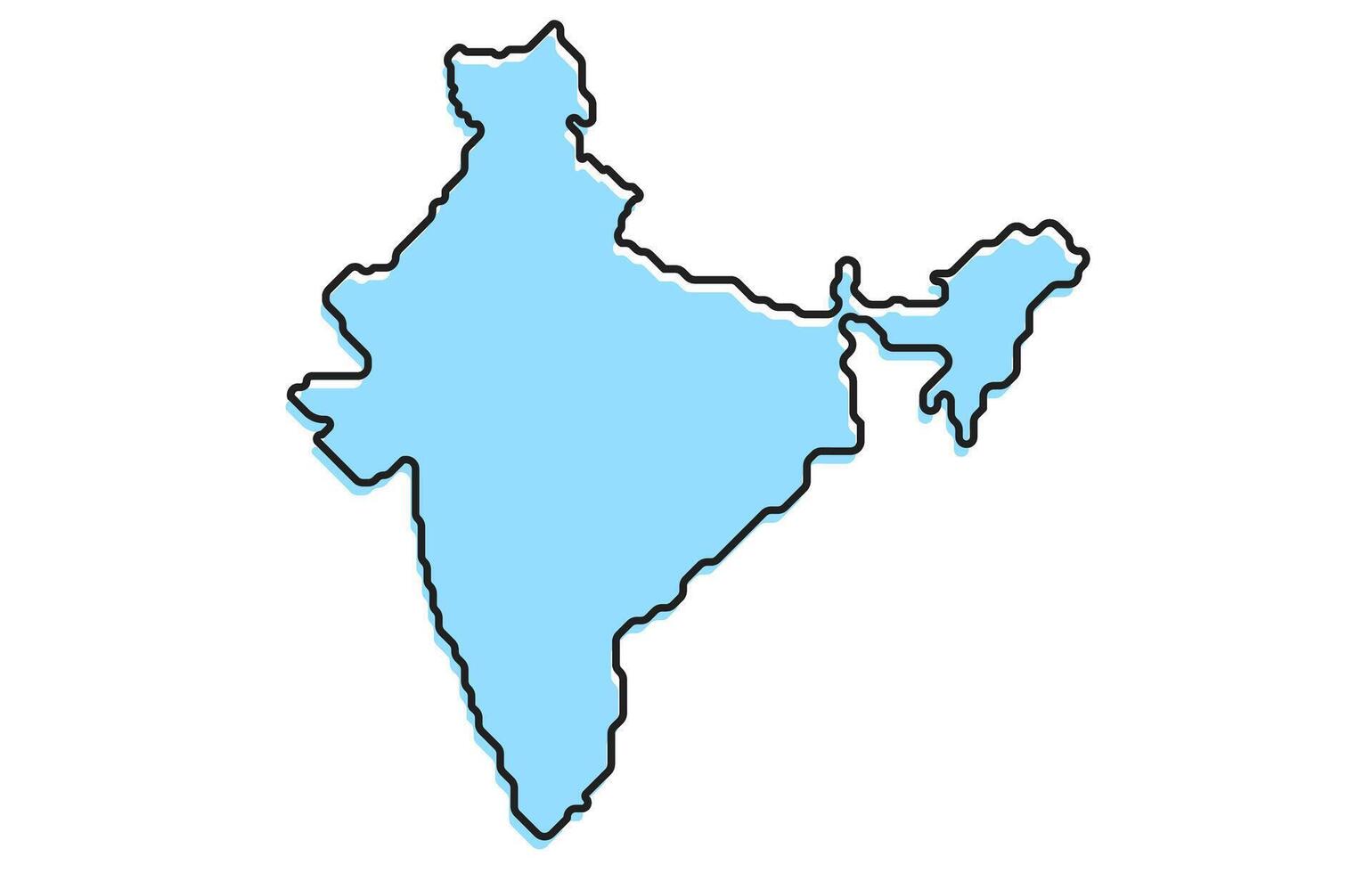 Simple stylized map of the country of India vector