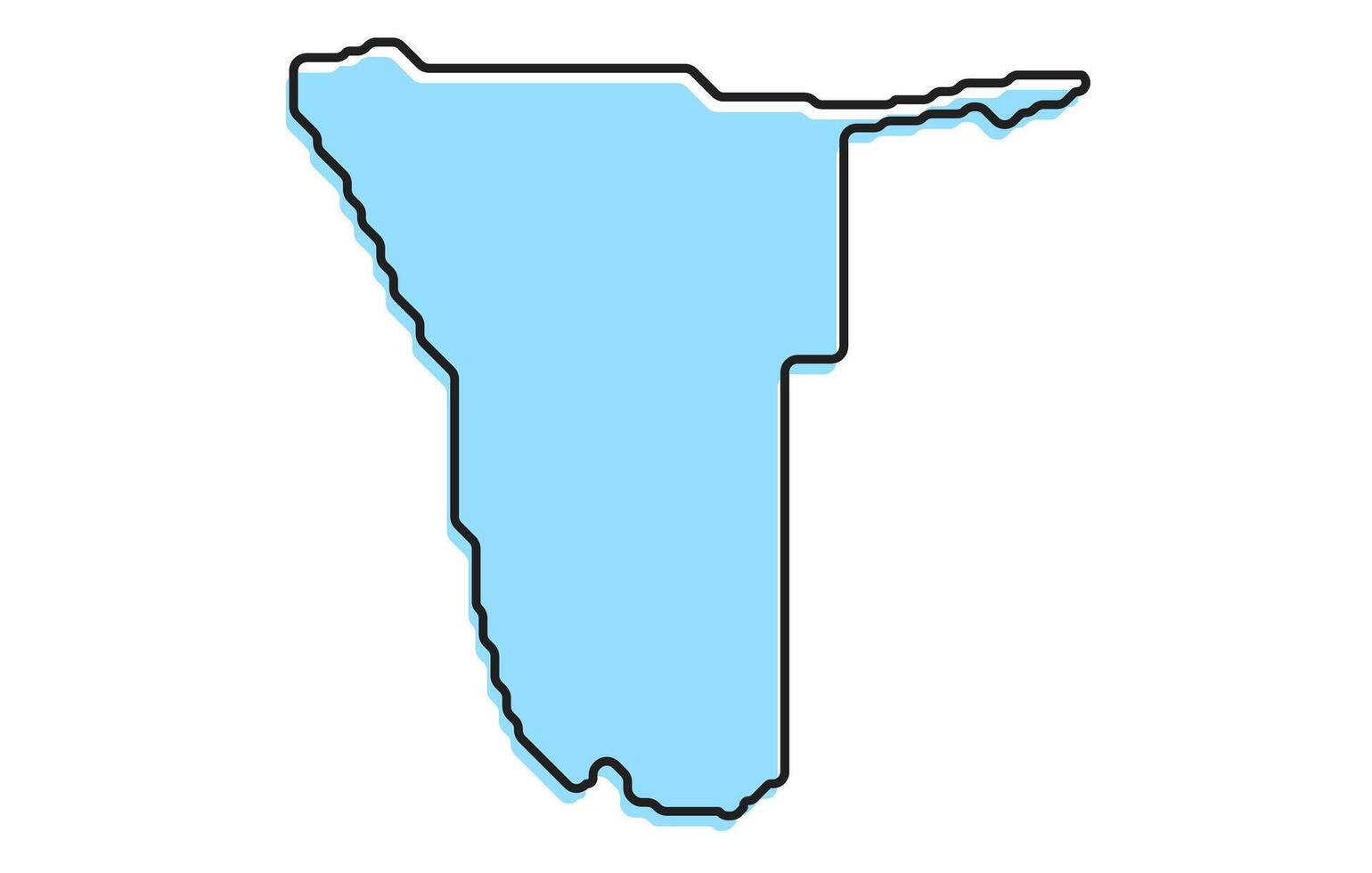 Simple stylized map of the country of Namibia vector