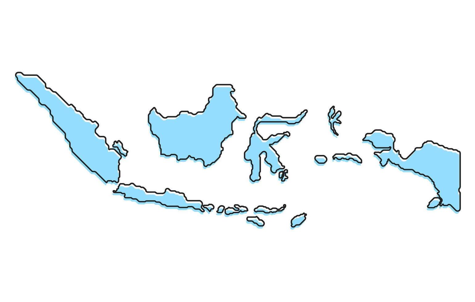 Simple stylized map of the country of Indonesia vector