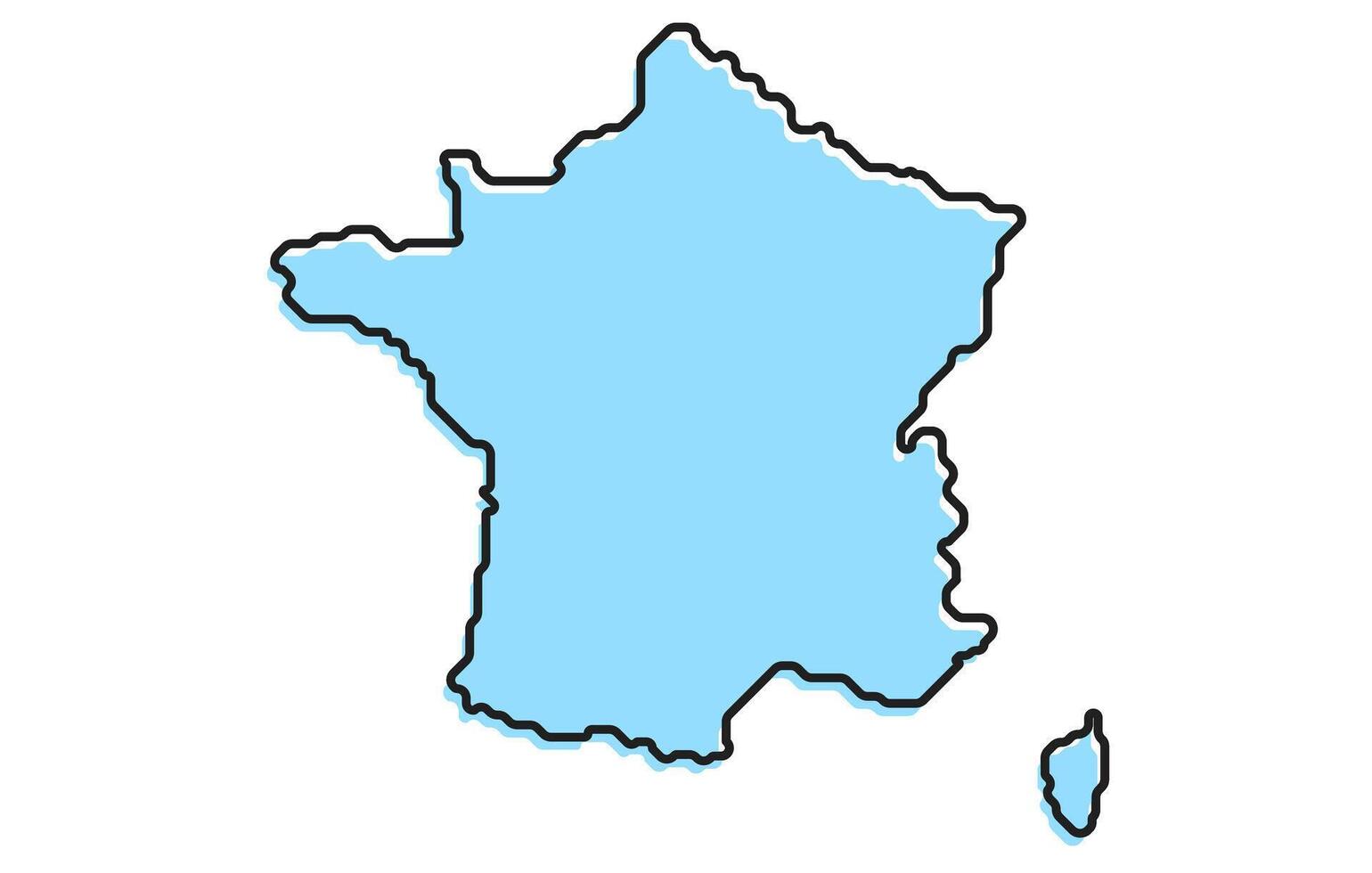 Simple stylized map of the country of France vector