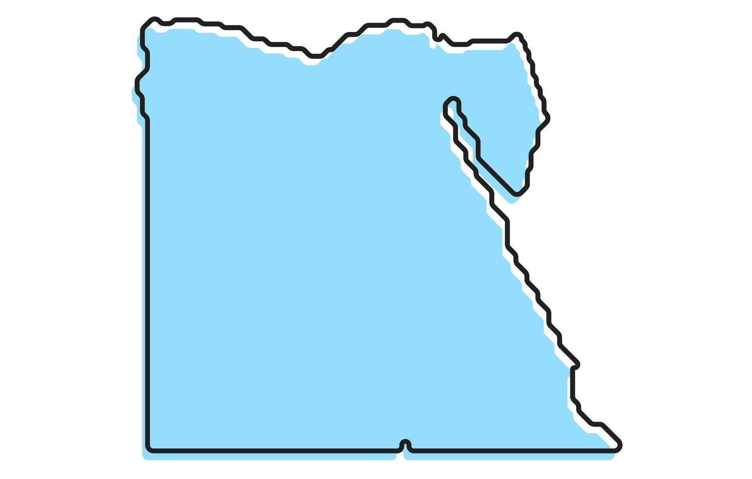Simple stylized map of the country of Egypt vector