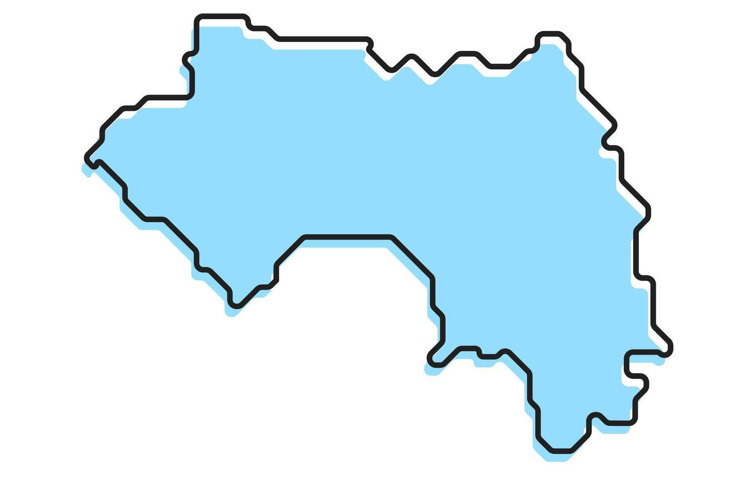 Simple stylized map of the country of Guinea vector