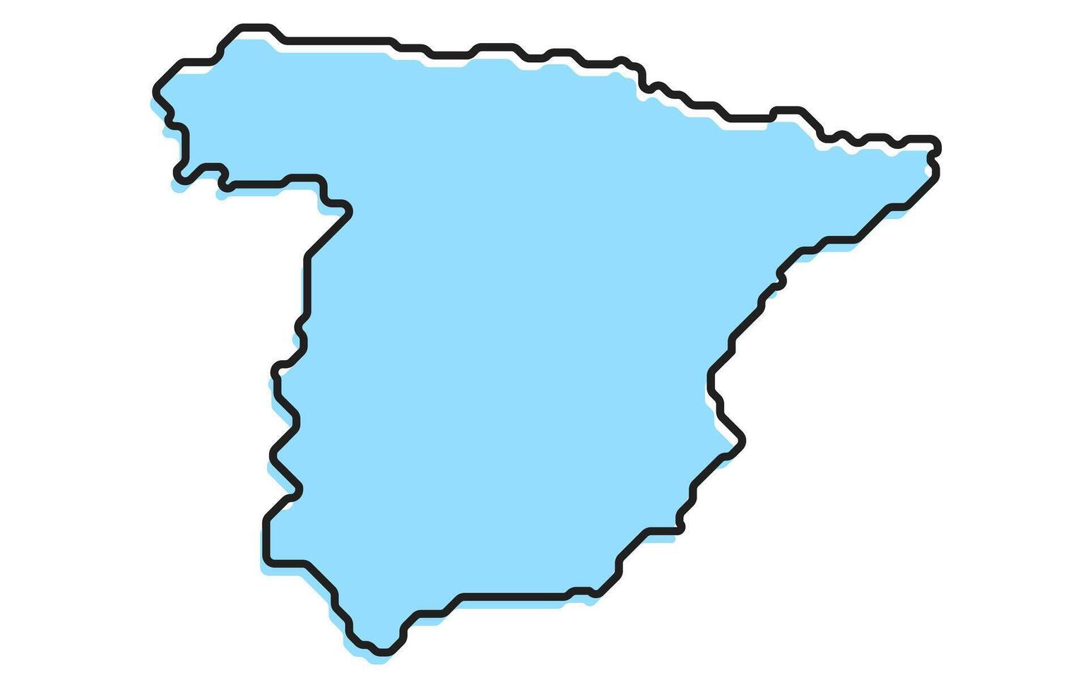 Simple stylized map of the country of Spain vector