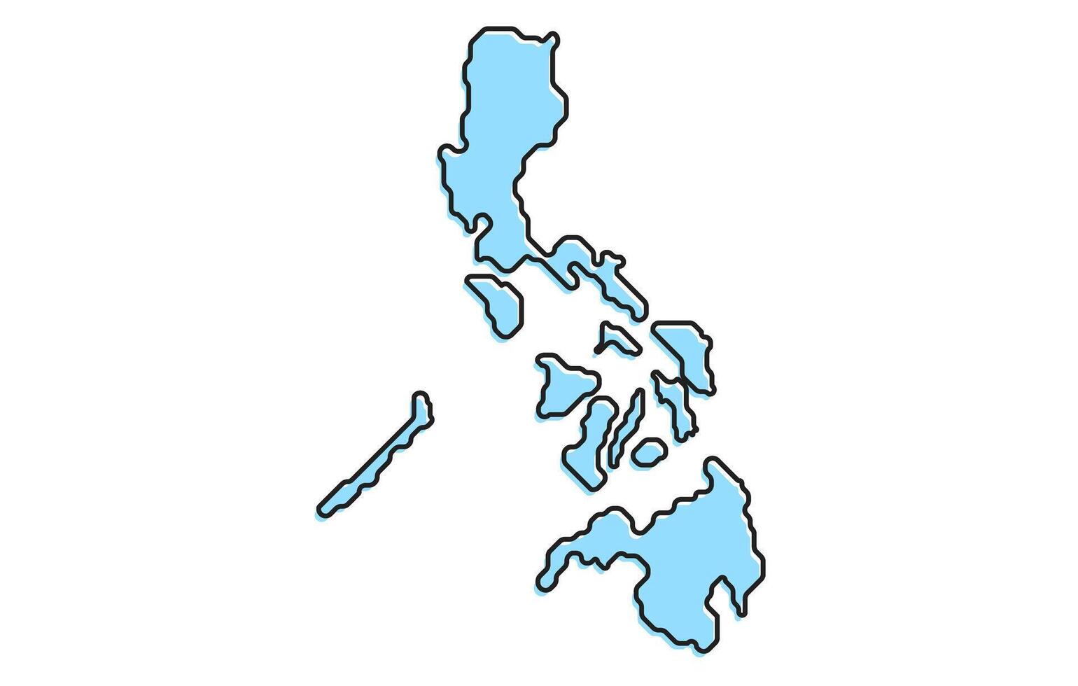 Simple stylized map of the country of Philippines vector