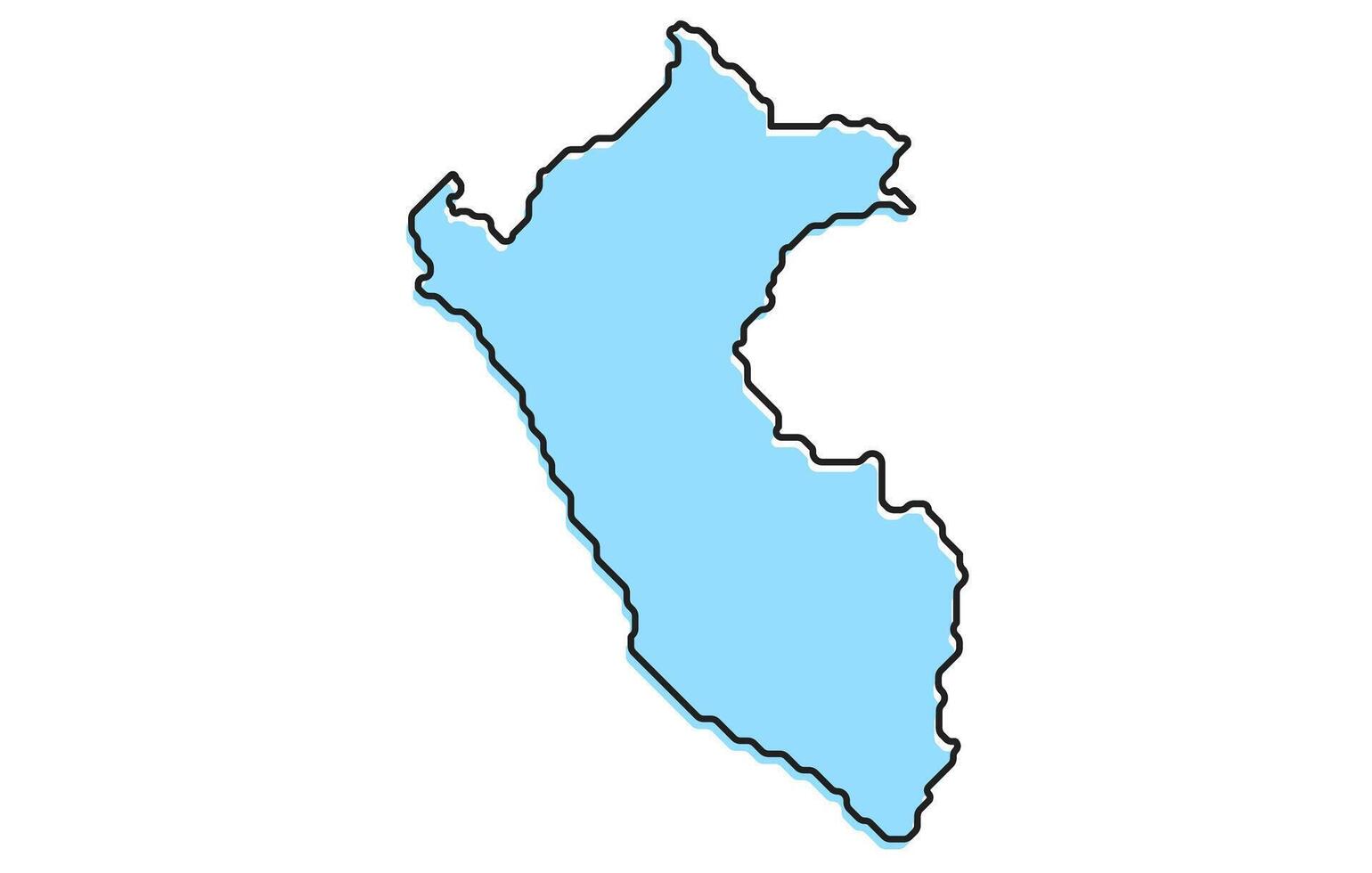 Simple stylized map of the country of Peru vector