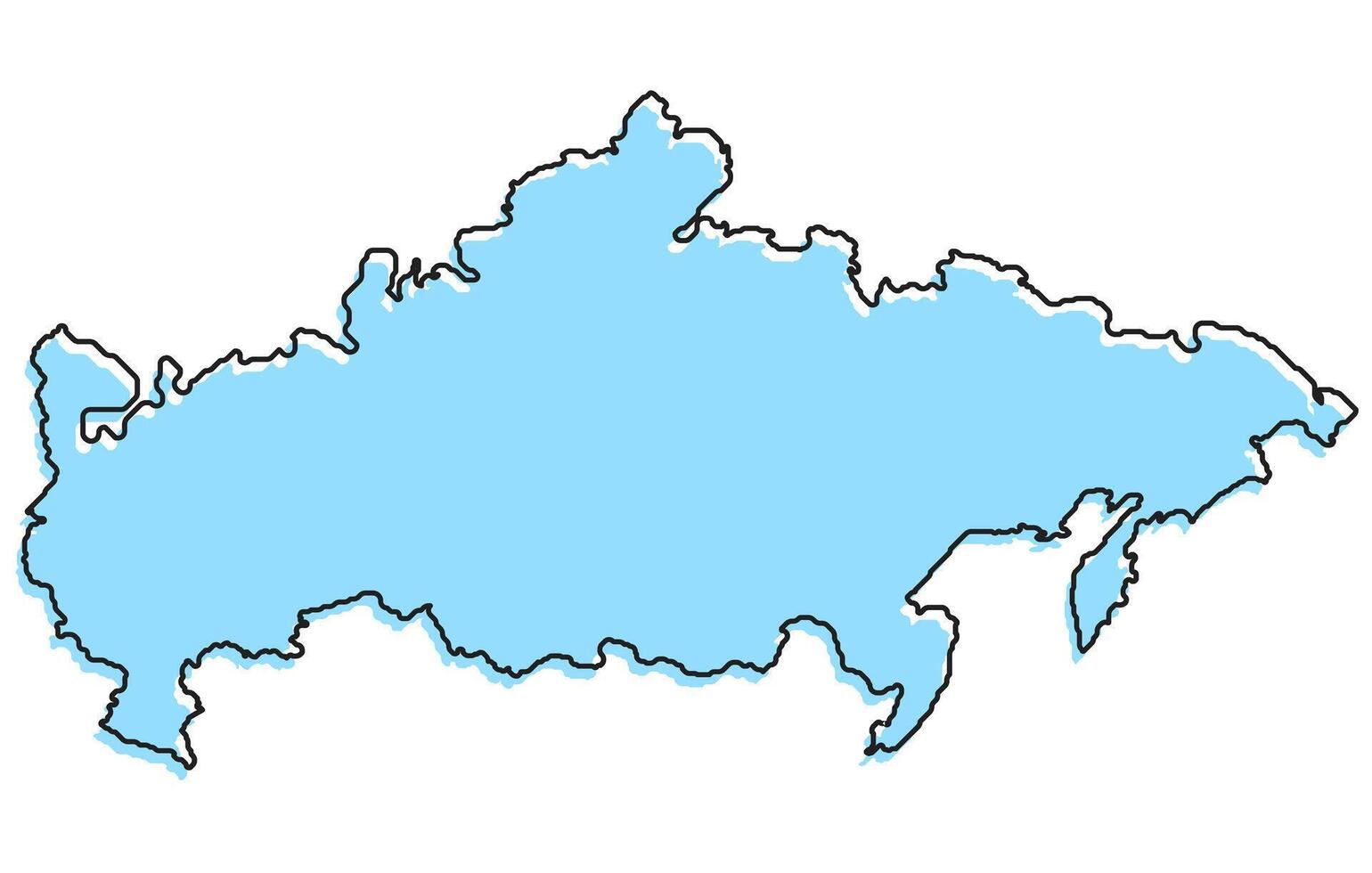 Simple stylized map of the country of Russia vector