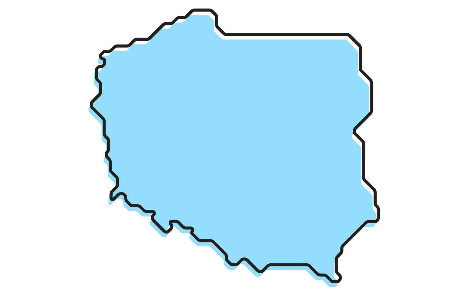 Simple stylized map of the country of Poland vector