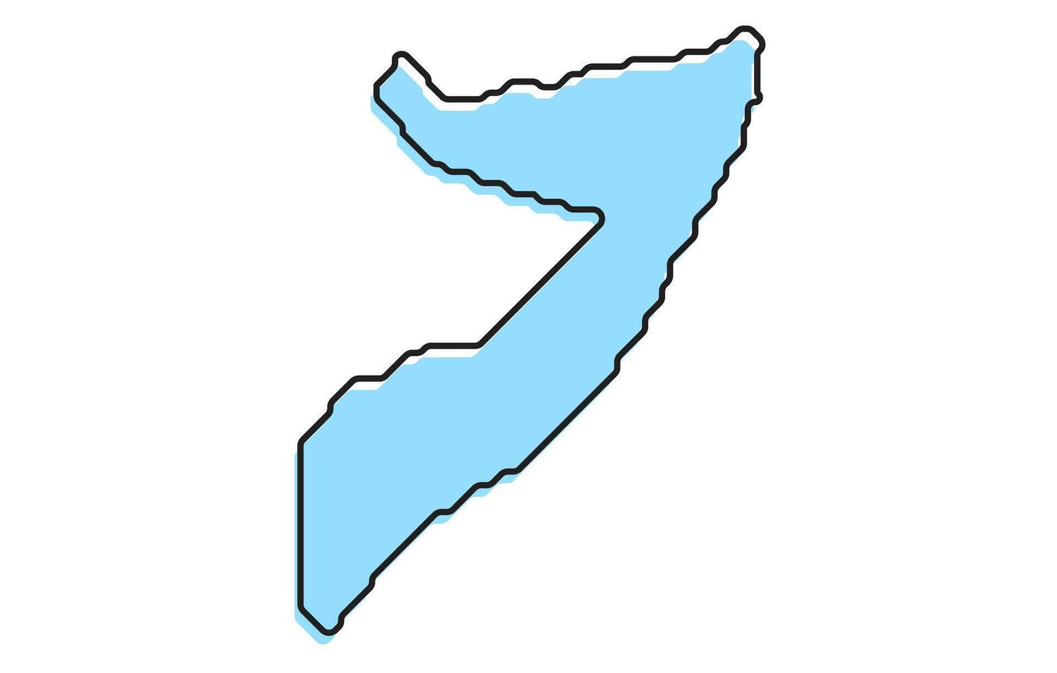 Simple stylized map of the country of Somalia vector