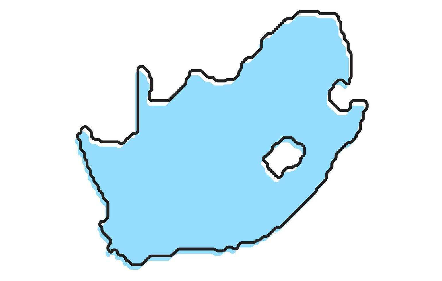 Simple stylized map of the country of South Africa vector