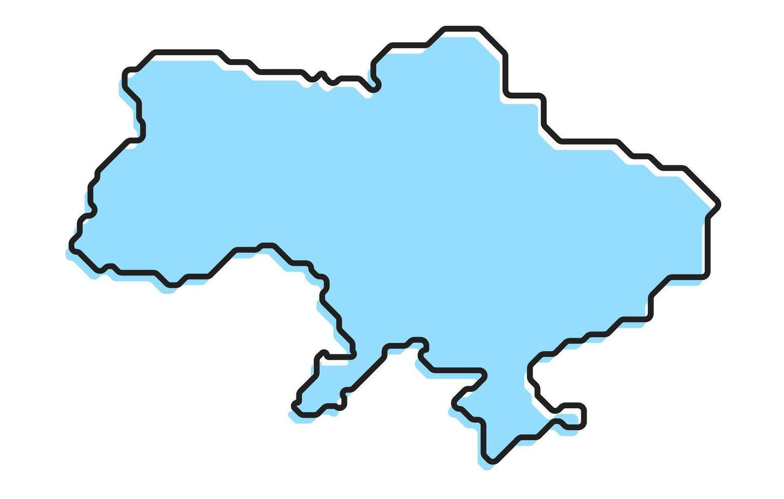 Simple stylized map of the country of Ukraine vector