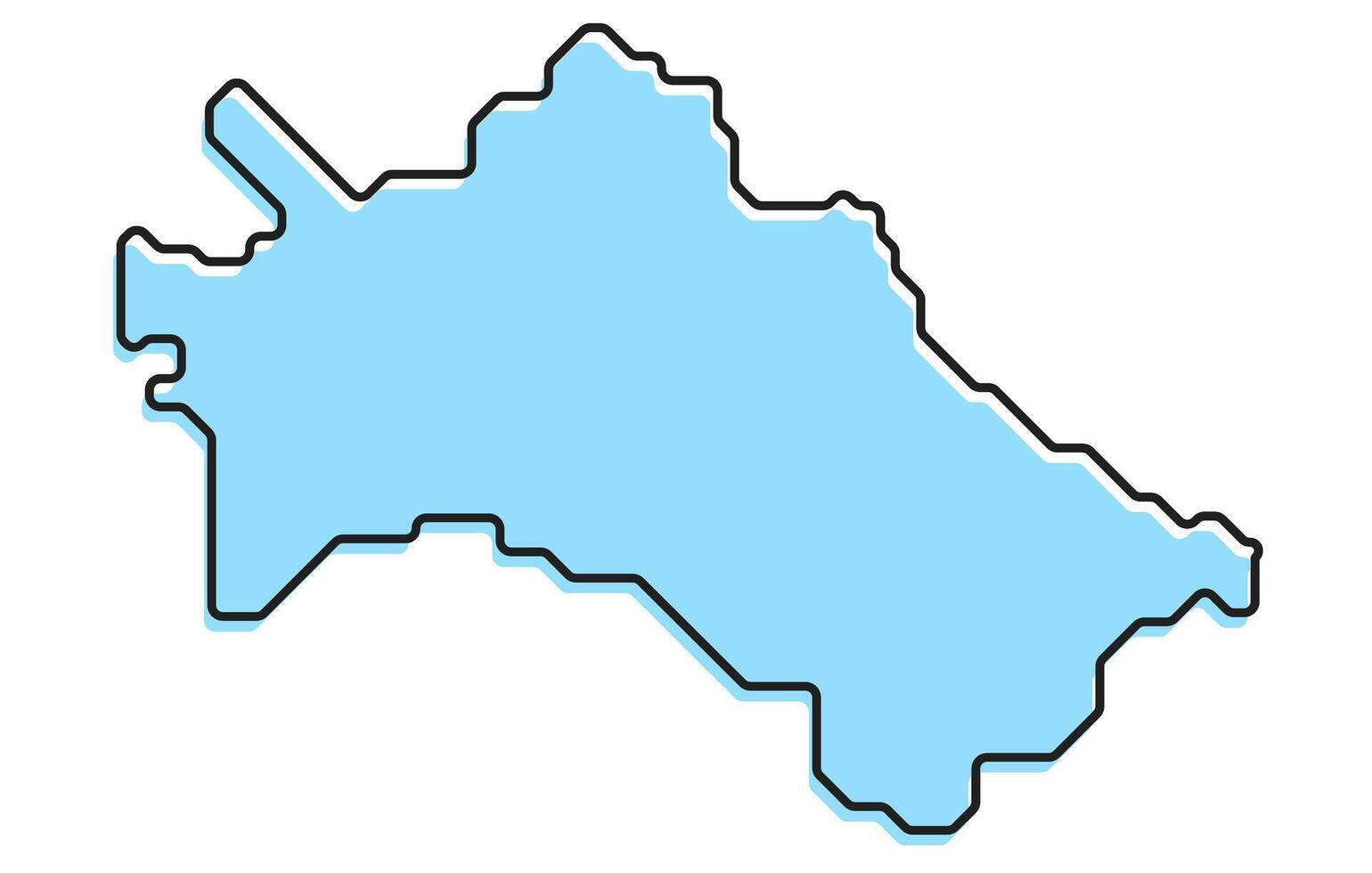 Simple stylized map of the country of Turkmenistan vector