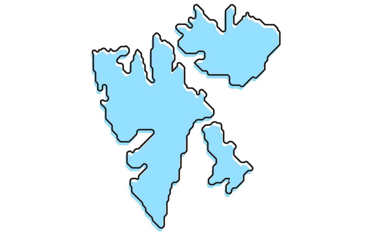 Simple stylized map of the country of Svalbard vector