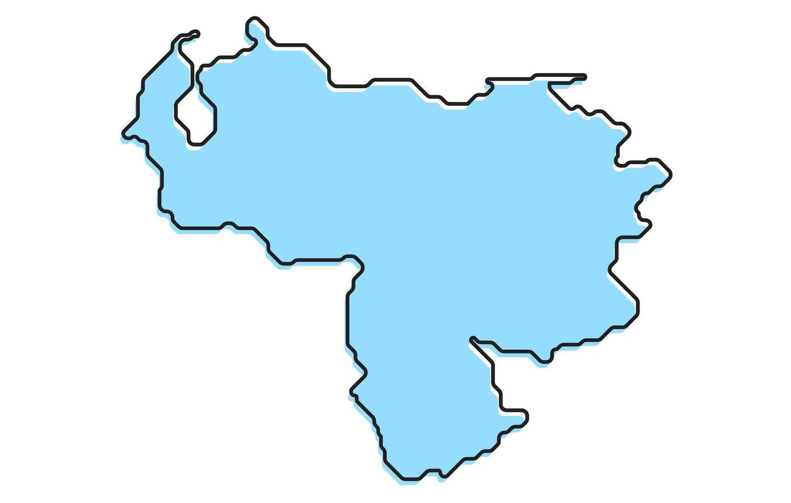 Simple stylized map of the country of Venezuela vector