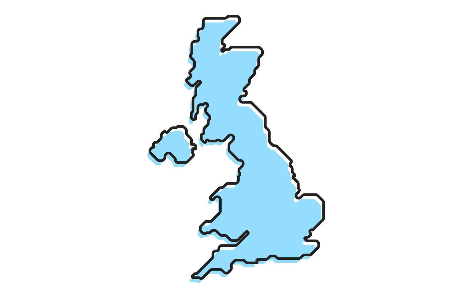 Simple stylized map of the country of United Kingdom vector