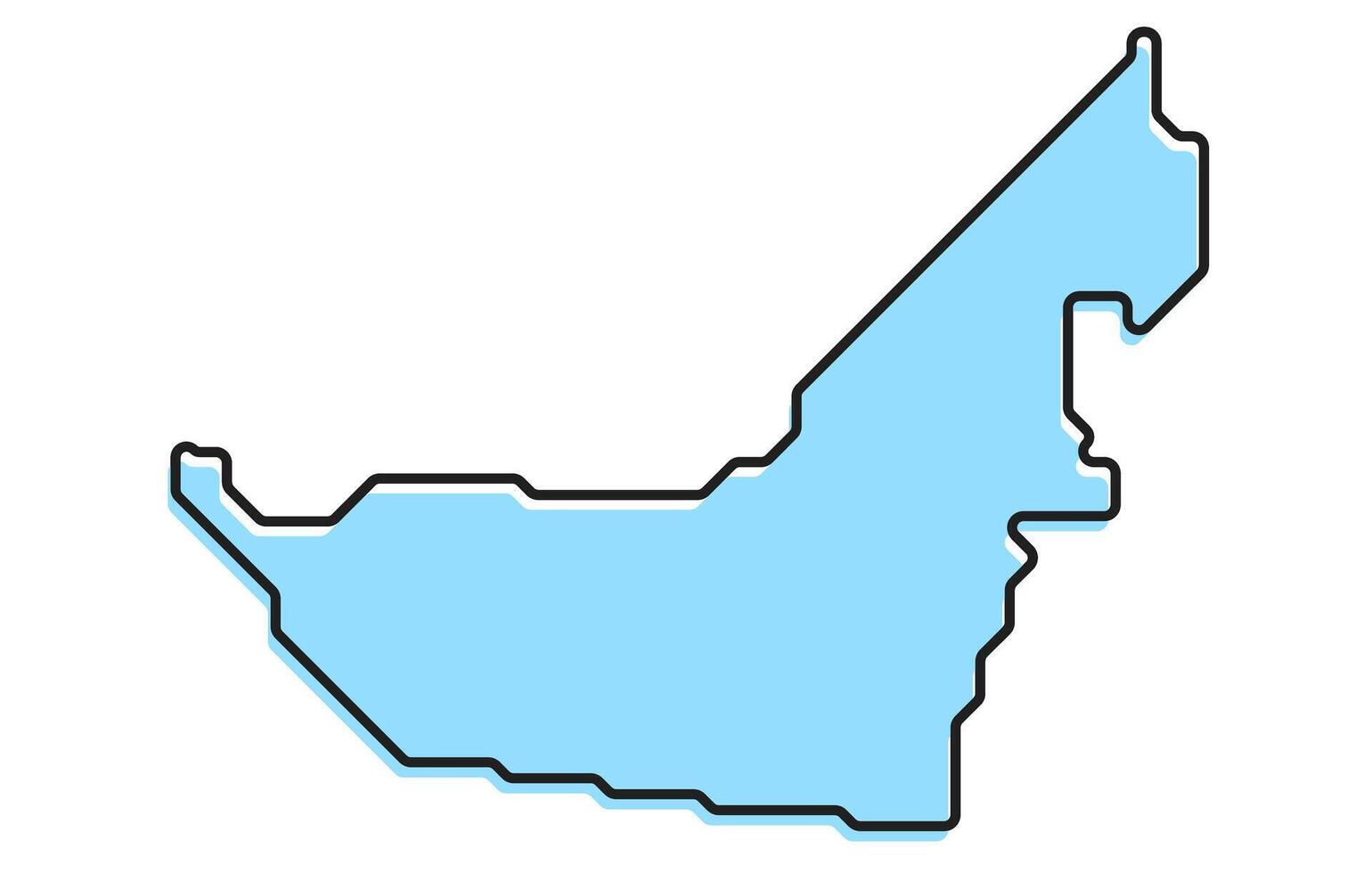 Simple stylized map of the country of United Arab Emirates vector