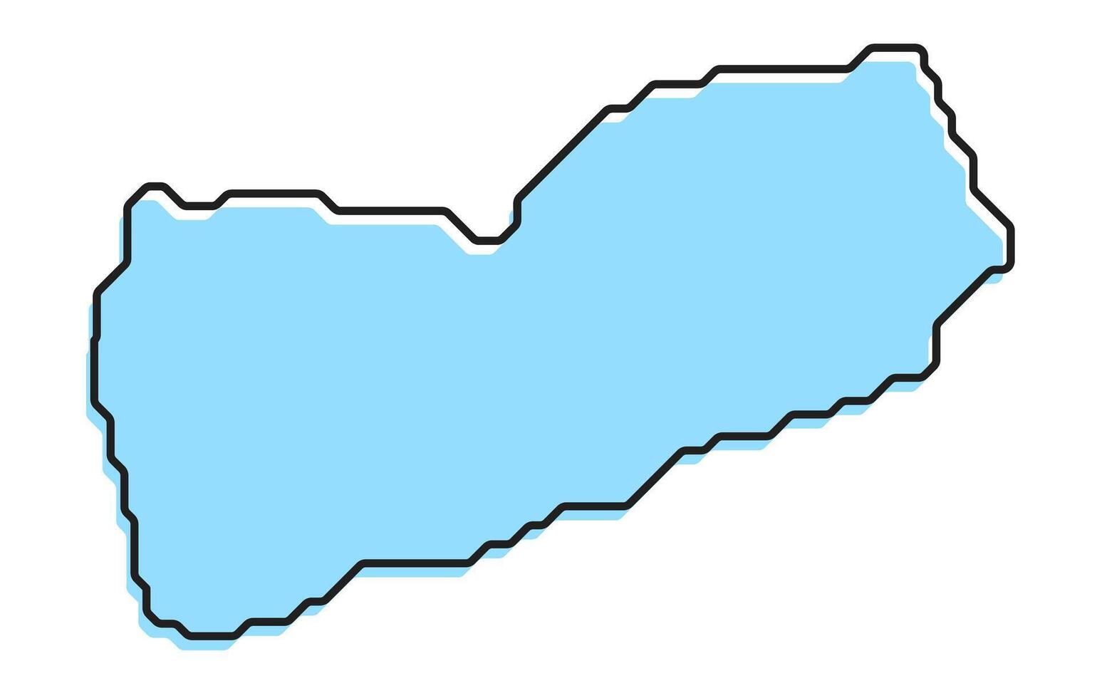 Simple stylized map of the country of Yemen vector
