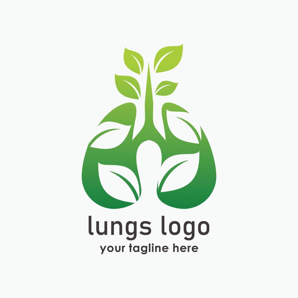 Lungs Leaf logo design template combination, lungs leaf logo creative care design icon, medical clinic health care vector