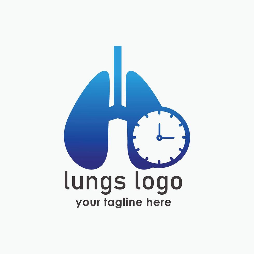 lungs health care logos template, lungs duration check logo concept, health icon design vector