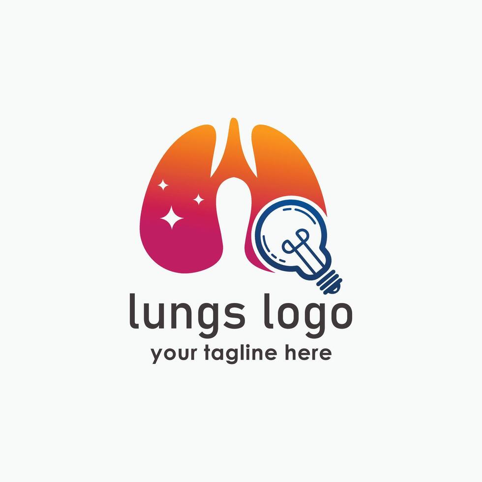lungs health care logos template, technology creative logo concept, bulb logos vector