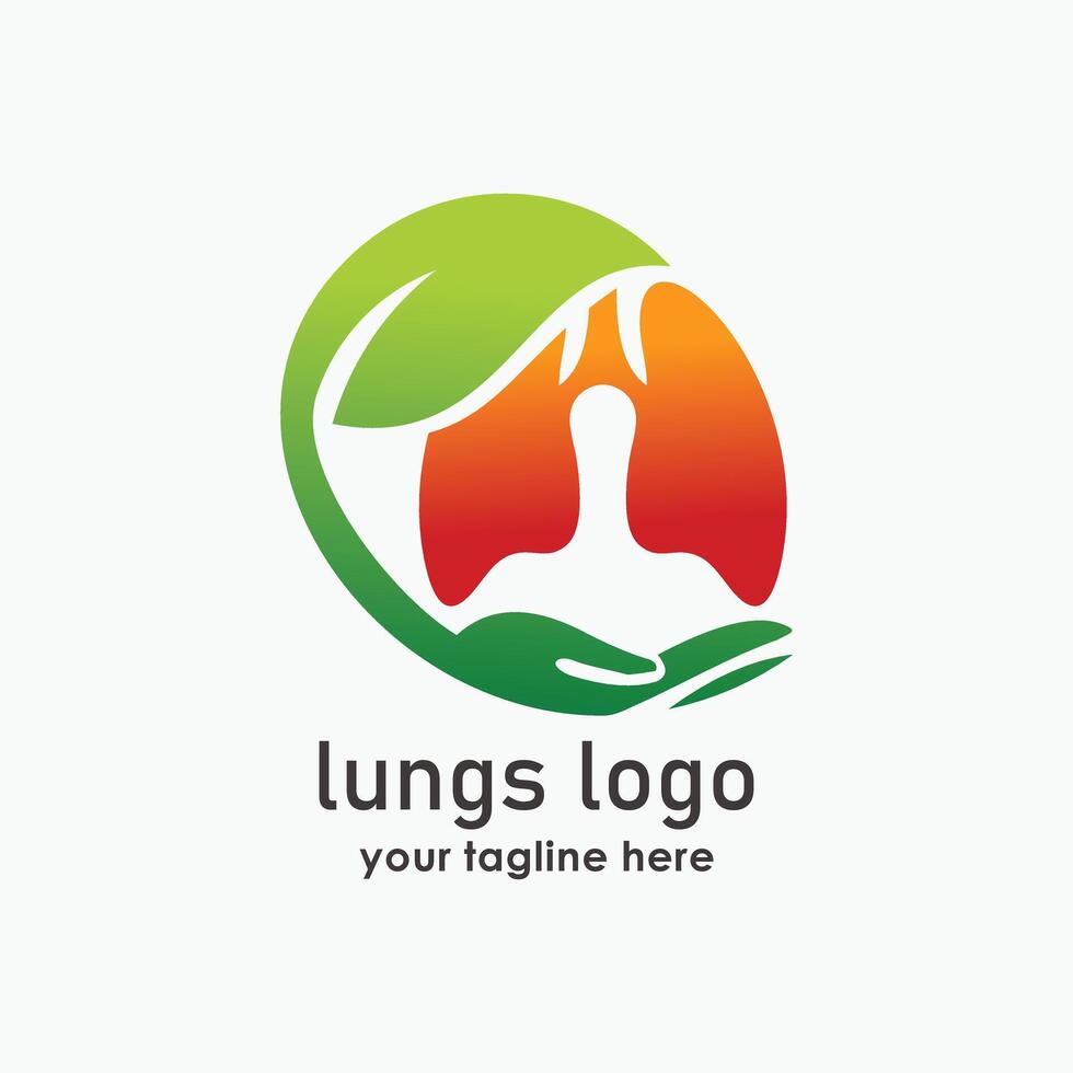 Lungs Leaf logo design template combination, lungs leaf logo creative care design icon, medical clinic health icon vector