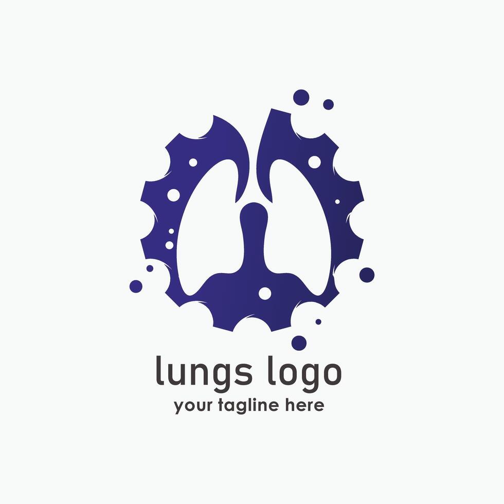Lungs Gear logo designs , Lungs With Gear designs template logo vector