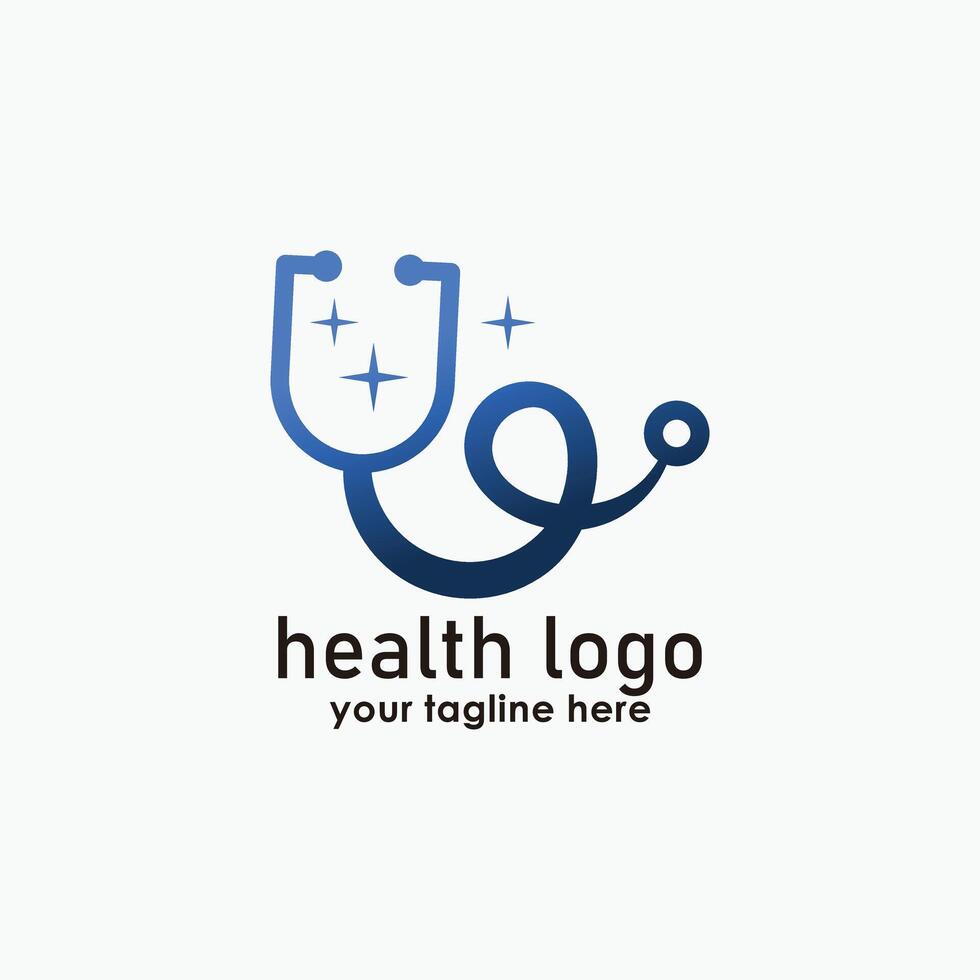 stethoscope logo template, health design , technology inspiration vector