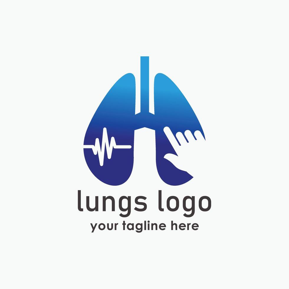 lungs health care logos template, health care mobile, technology logos vector