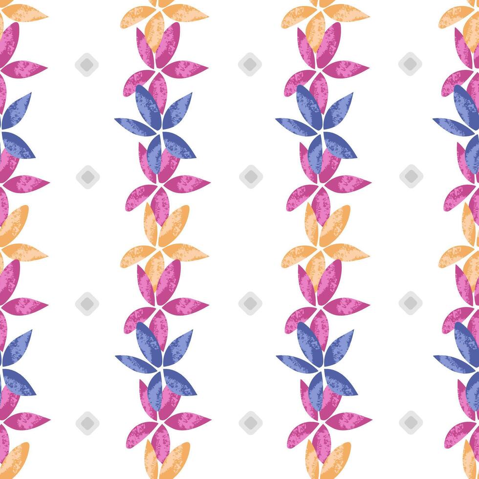 Hand drawn exotic paint leaves, seamless patterns with floral for fabric, textiles, clothing, wrapping paper, cover, banner, home decor, abstract backgrounds vector