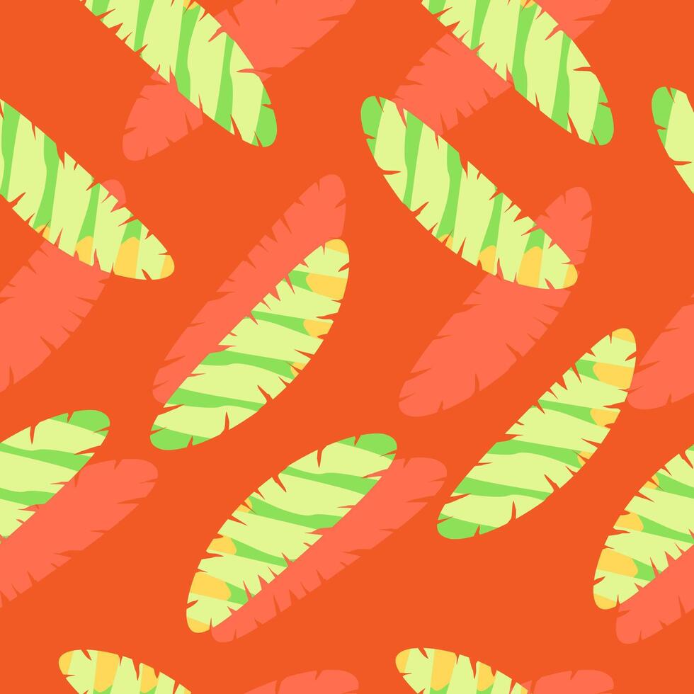 Summer tropical leaves, seamless patterns with floral for fabric, textiles, clothing, wrapping paper, cover, banner, interior decor, abstract backgrounds. vector