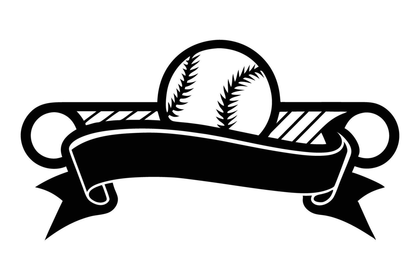 Baseball frame with ribbon vector
