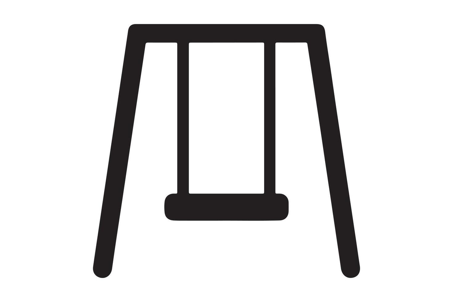 Swing isolated on white background, playground equipment for children's fun vector