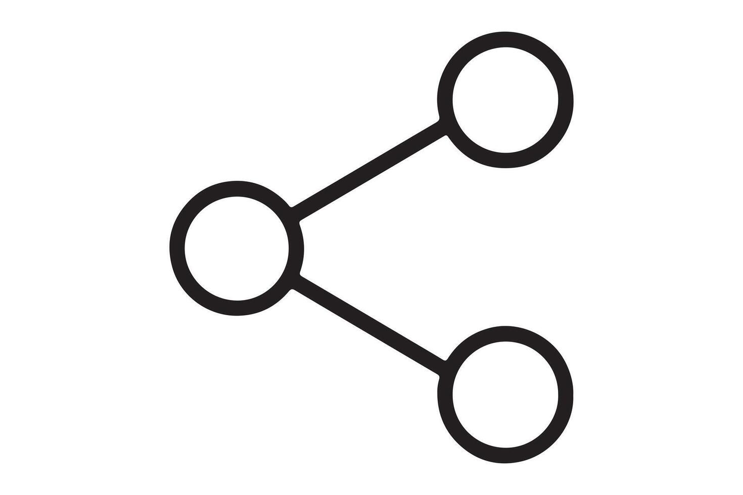 A Share icon isolated on white background representing connection and networking vector