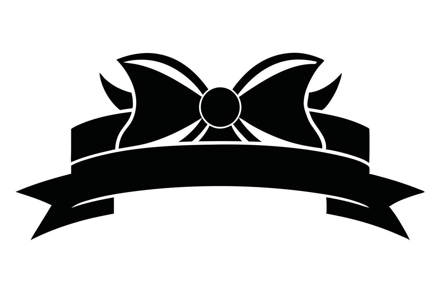 Elegant Black Bow and Ribbon Banner Design A Stylish Graphic for Festive Occasions and Celebrations vector