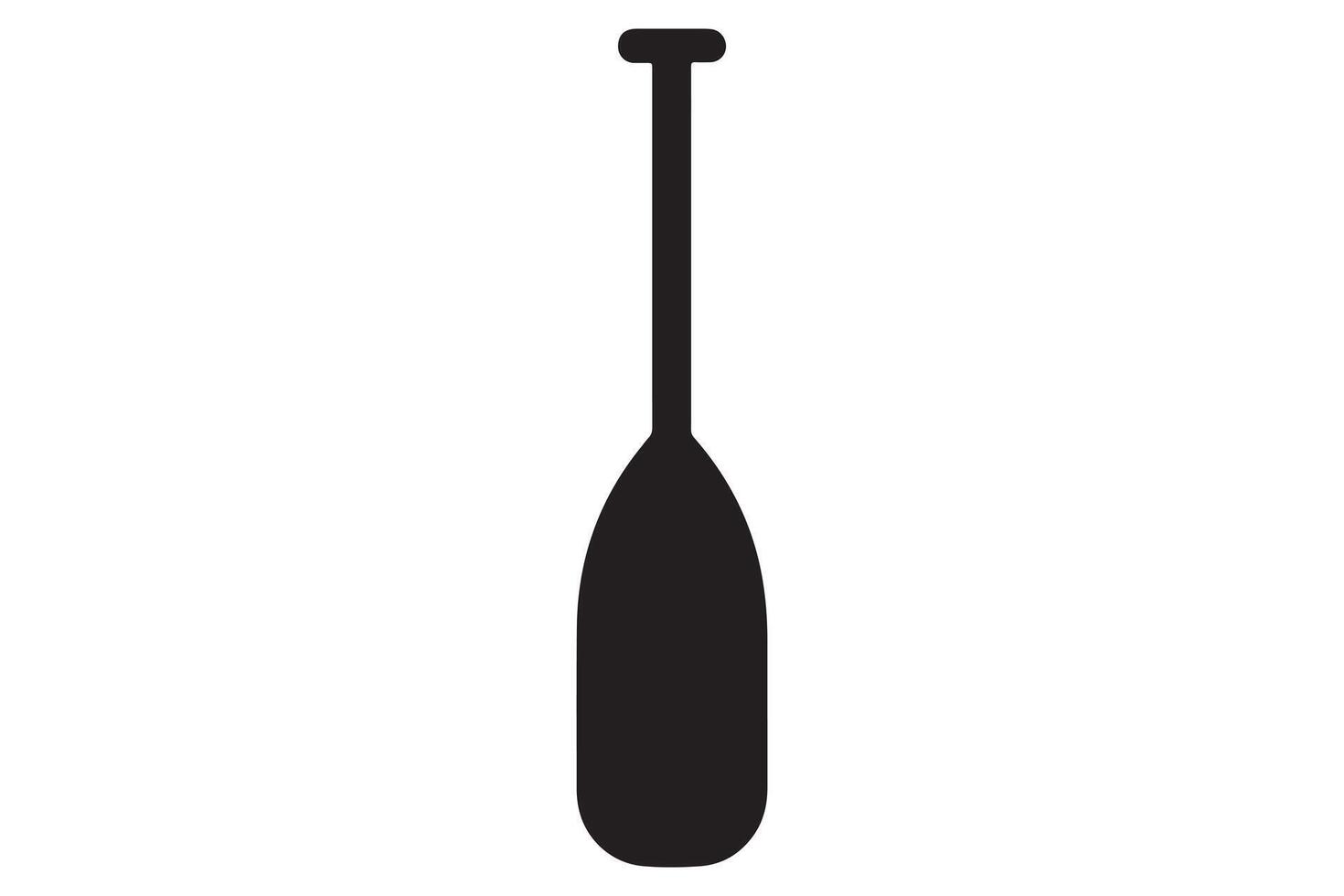 Black paddle isolated on white background for canoeing and kayaking sport vector
