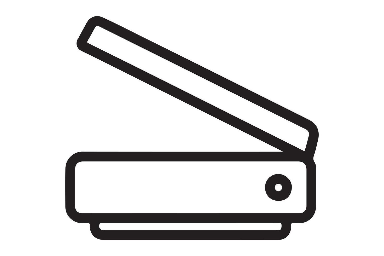 Scanner isolated on white background in simple black outline style vector
