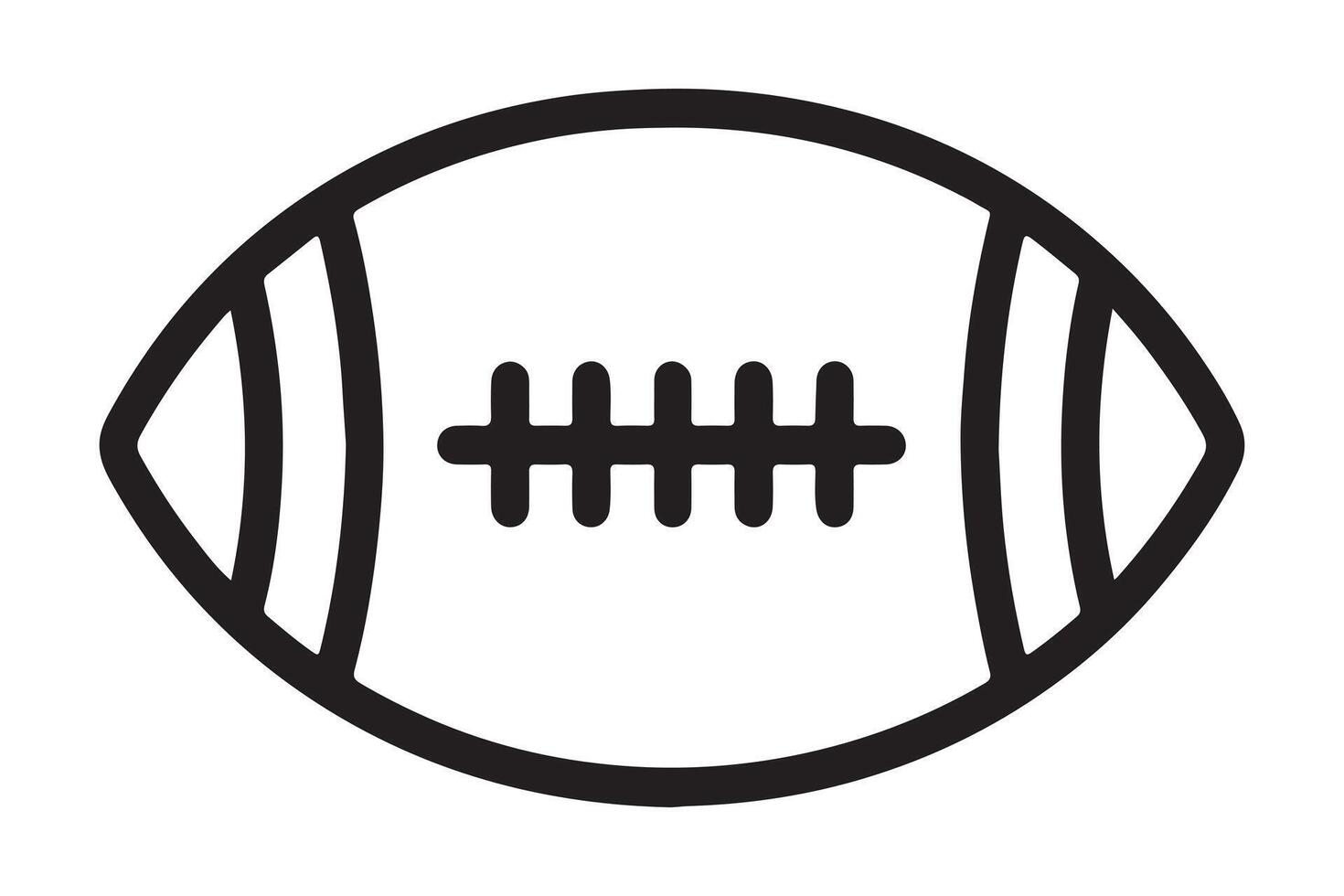 American football ball isolated on white background in simple line art style vector