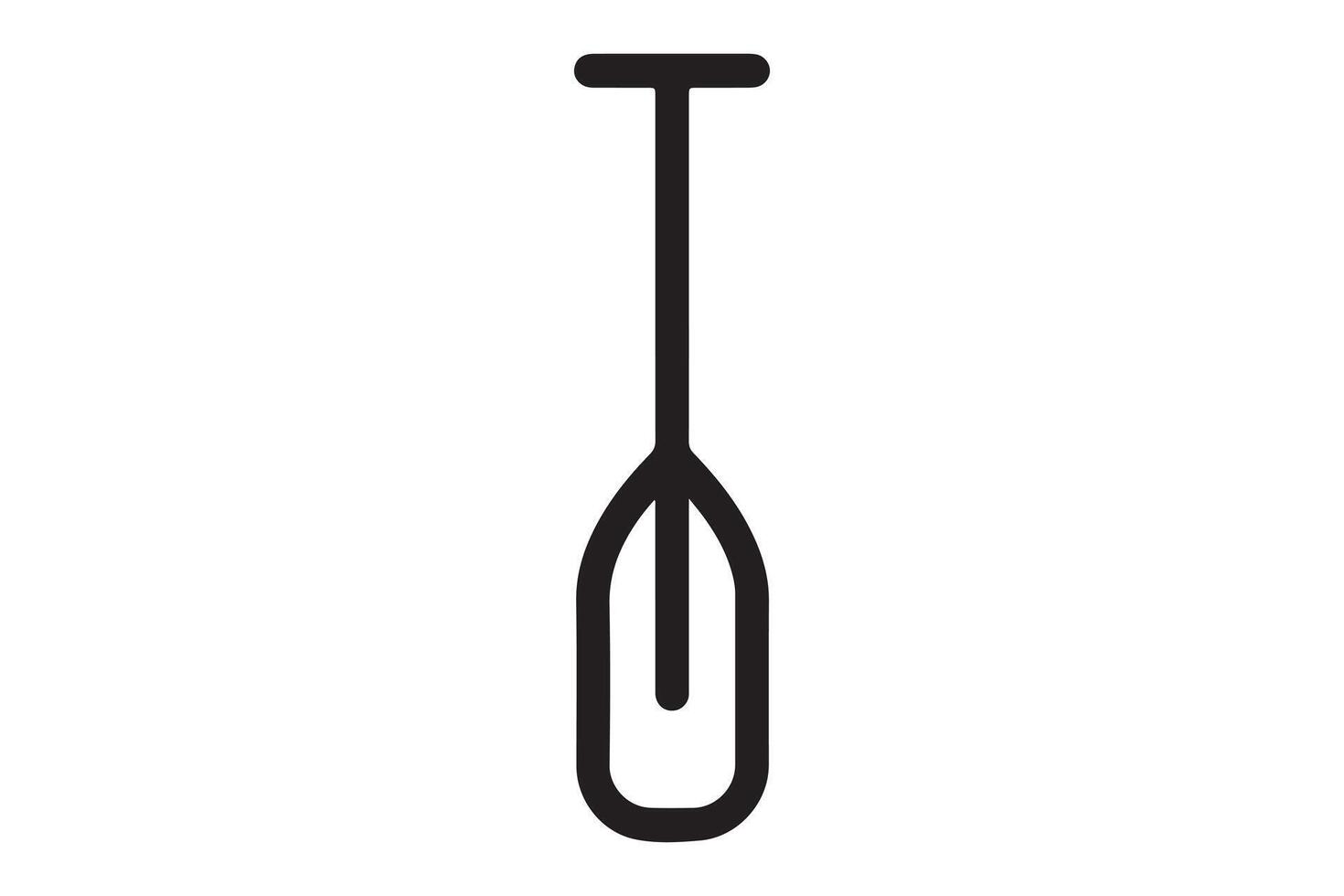 Paddle isolated on white background, simple black outline illustration vector