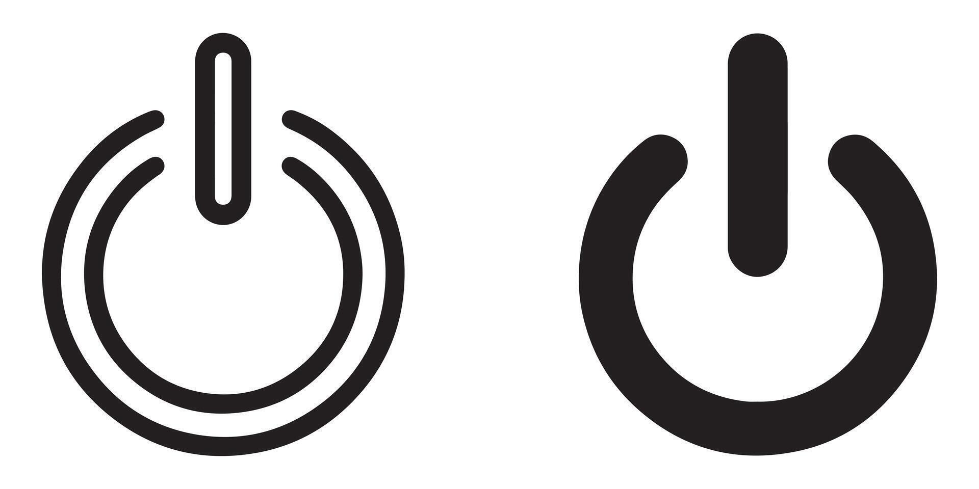 Two Stylish Power OnOff Button Icons Minimalist Black and White Designs for Websites and Apps vector